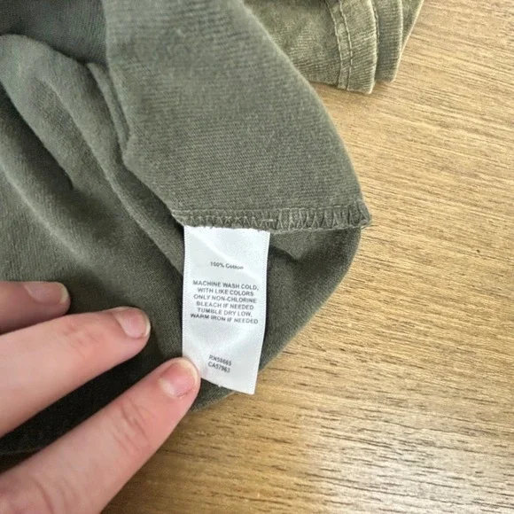 T&B Olive Green Crop Frayed Hem Short Sleeve Casual Streetwear TShirt Teen 14/16 - Picture 6 of 7